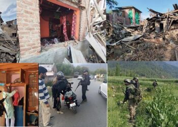 Terrorists homes razed to ground, raids & detentions sweep across Kashmir