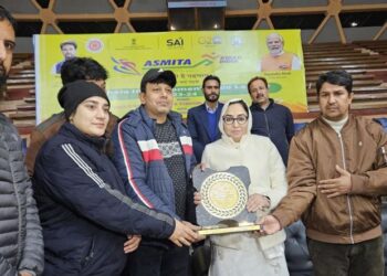 MoS Dr Andrabi awards winners of 3rd National Judo League at Srinagar under Khelo India