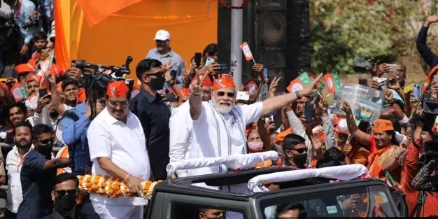 PM’s Modi’s grand roadshow in Gujarat after BJP’s spectacular win in 4 states