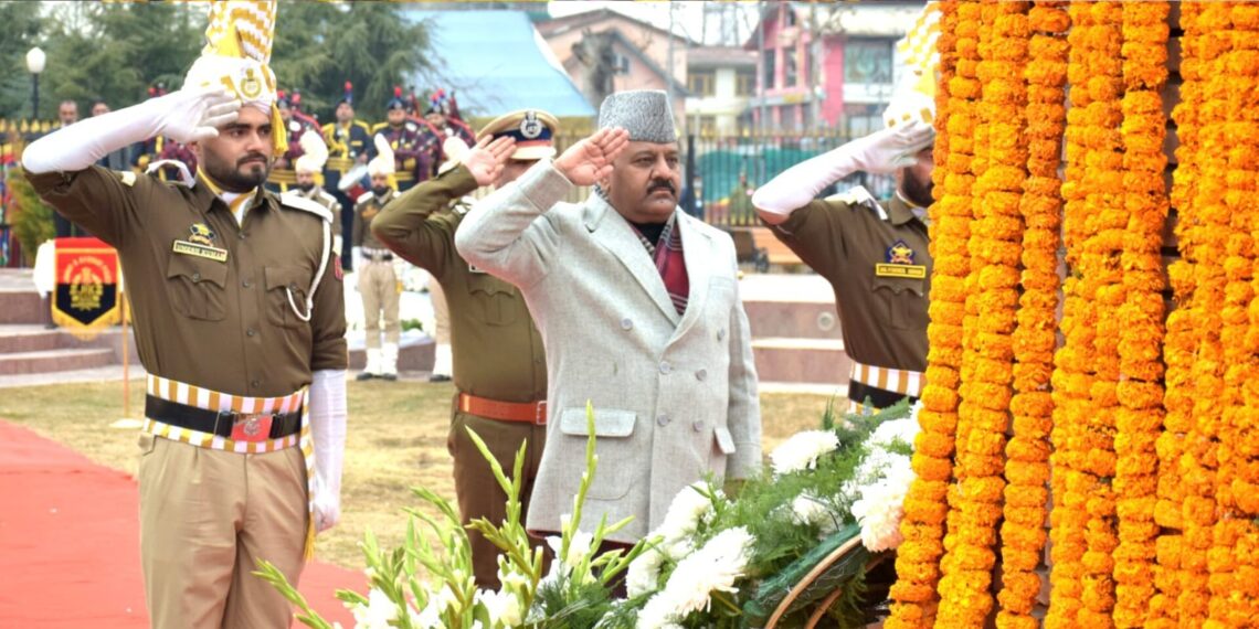 77th Republic Day celebrations: Dy Chief Minister unfurls National Flag at Bakshi Stadium