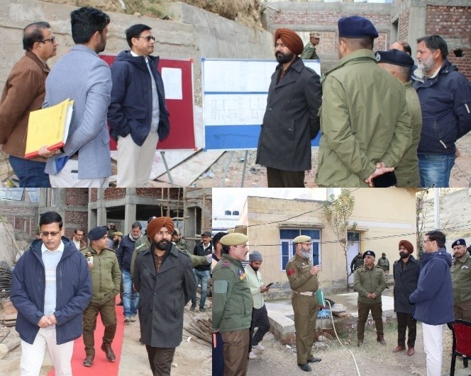 Pr Secy Home inspects construction of SDRF building in Doda