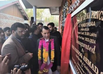 NC MLA Farooq Shah Inaugurates Panchayat Ghar in Panditpora, Inspects Babul Canal, holds review meeting