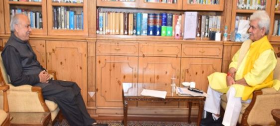 NC MP Masoodi, Former legislators, delegation of PEMA call on LG in Srinagar