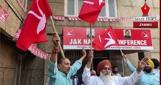 NC beats drums in Jammu, celebrates resolution passed in Assembly