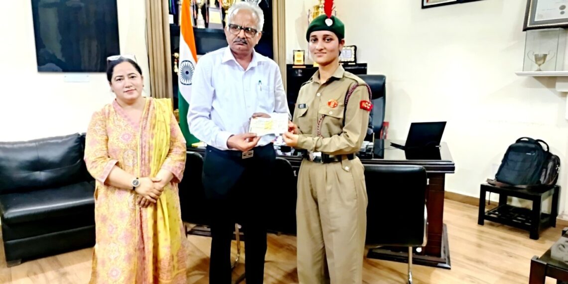 NCC (SW) Cadet of GGM Science College Conferred Best Cadet Award 2025