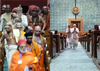 PM inaugurates new Parl building, installs scared ‘Sengol’ in LS