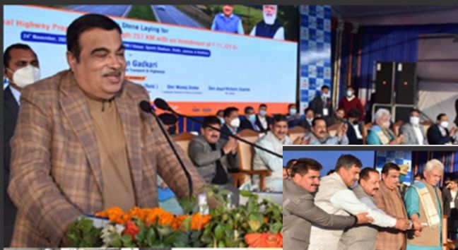 Road Transport & Highways Minister Gadkari lays foundation stone of 25 Highway Projects in JK