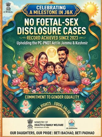 No foetal-sex disclosure cases in J&K since 2023: Centre