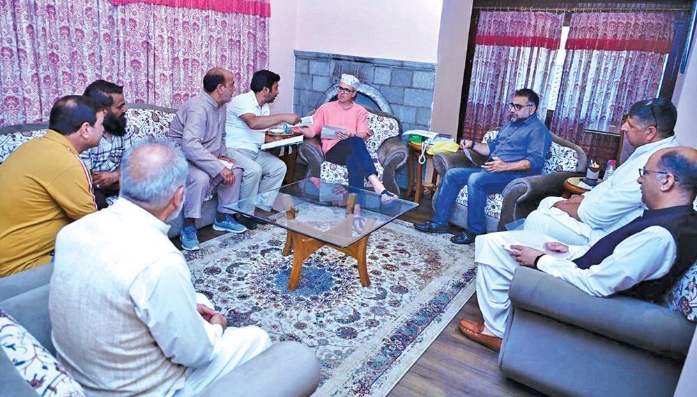 CM Omar meets several delegations at his Raabita Office in Srinagar