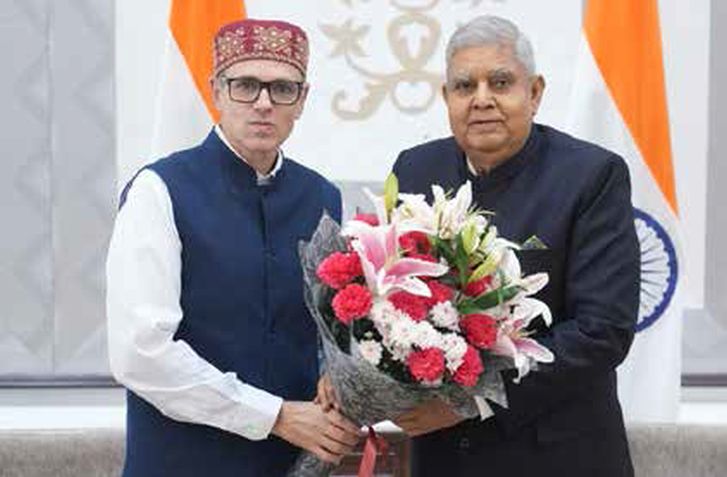 CM Omar Meets VP Jagdeep Dhankhar In New Delhi
