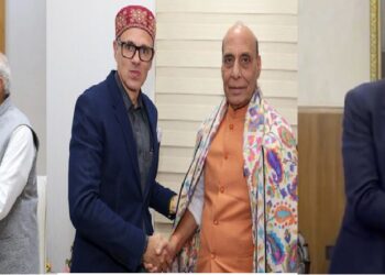 CM Omar meets PM Modi, Def Minister Rajnath, Highways Minister Gadkari in Delhi