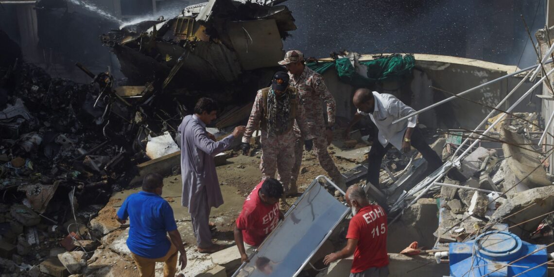 PIA plane with 107 on board crashes in residential area in Karachi; most feared dead