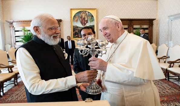 PM Modi gifted Pope Francis a silver candlestick, book on commitment to environment