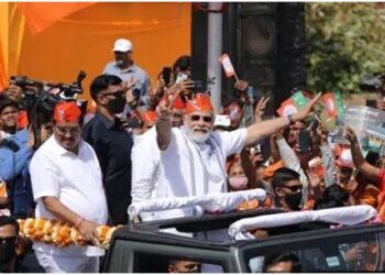 PM’s Modi’s grand roadshow in Gujarat after BJP’s spectacular win in 4 states