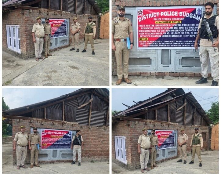 Properties worth ₹80 Lakhs of drug peddlers attached in Budgam: Police
