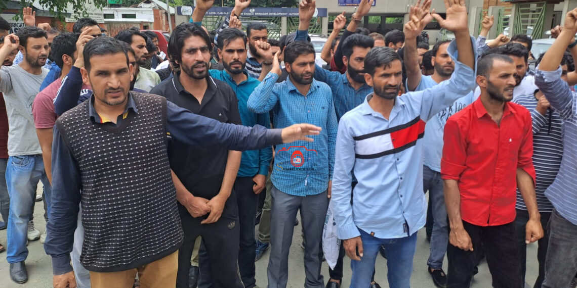 Fire, Emergency Services Job Aspirants Protest In Srinagar