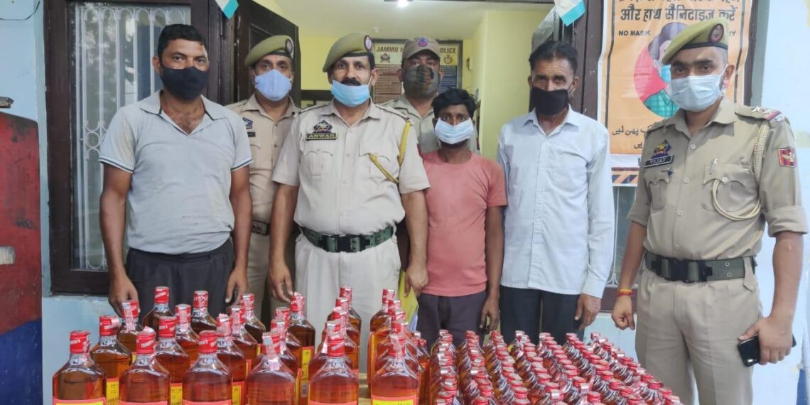 129 bottles of illicit liquor recovered in Gharota Jammu,3 Bootleggers arrested : Police