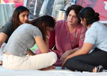 Priyanka meets protesting wrestlers, accuses govt of backing Brij Bhushan