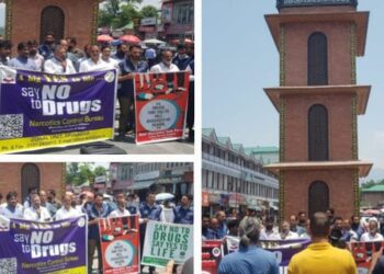 “Say Yes to Life, No to Drugs”: ANTF Kashmir organises awareness Prog at Ghanta Ghar Srinagar