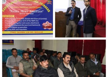 RPHQ Srinagar successfully concludes 02 days Range-level training programme on NDPS cases at District Police Lines Srinagar