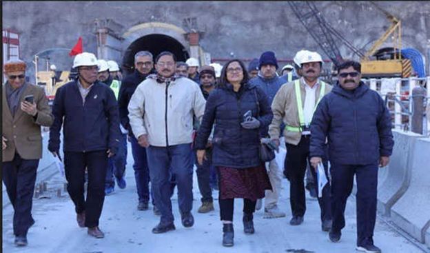 Railway Board Chairman carries out inspection of USBRL project