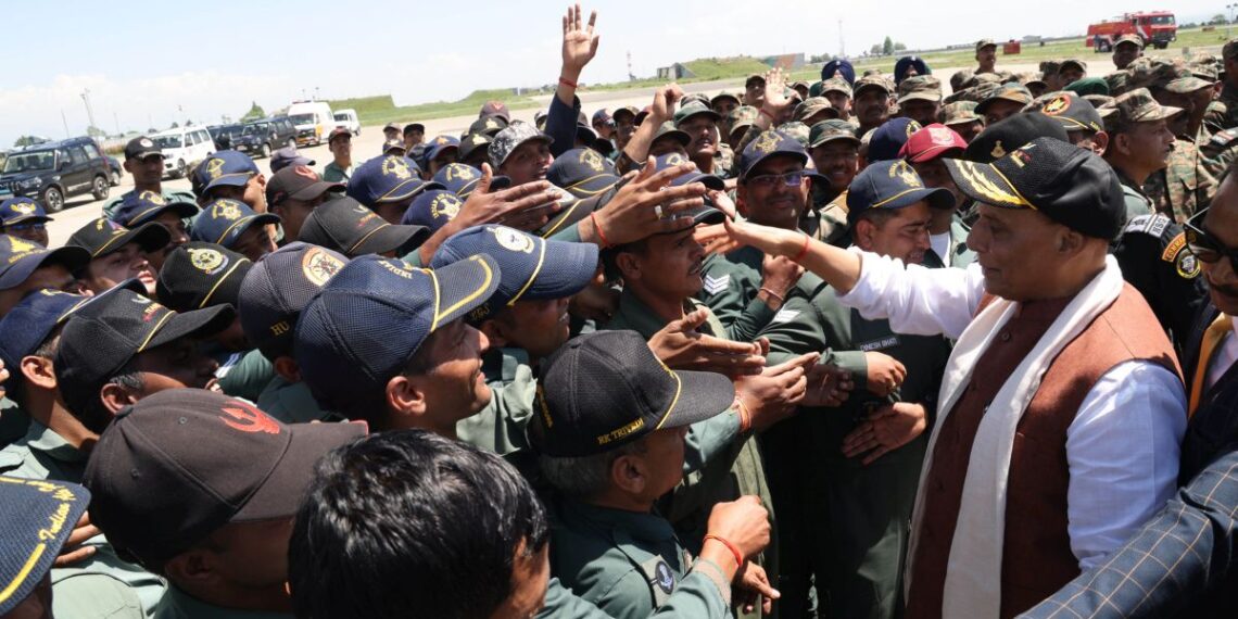Rakhsha Mantri Rajnath Singh Visits Srinagar, J&K LG, CM Omar Attend Top Event With Rajnath