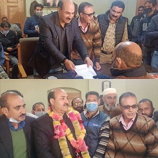 Chairman JKTF Rafique Rather files nomination papers for Presidential election of EJAC
