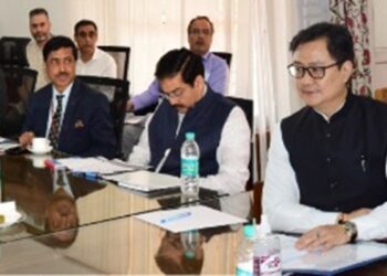 Union Law Minister , LG review dev of Judicial Infra under CSS