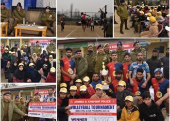 Police wrap up volleyball tournament with grand finale in pulwama