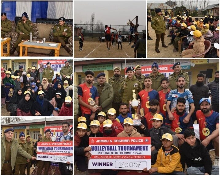 Police wrap up volleyball tournament with grand finale in pulwama