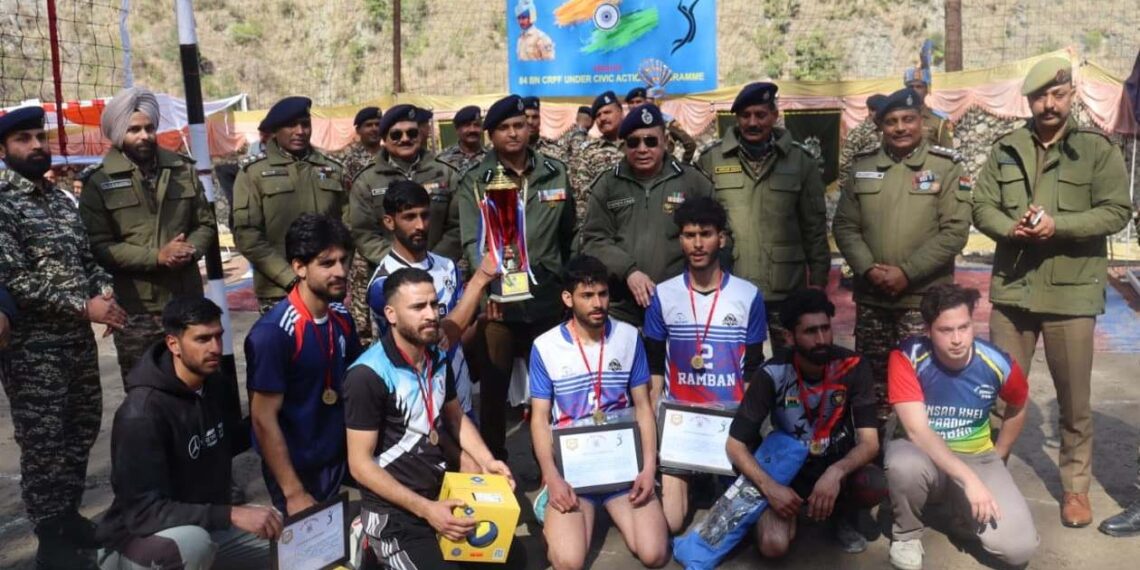 CRPF 84 Bn. organises Shaheed Mushtaq Ahmed Memorial Volleyball Tournament at Chanderkote