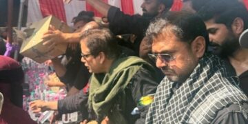 Satish Sharma joins Ashura procession at Zadibal, pays tribute to Imam Hussain (AS)