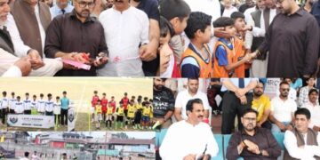 Satish Sharma inaugurates ‘Late Legends Memorial Knockout Football Tournament’ at Anantnag
