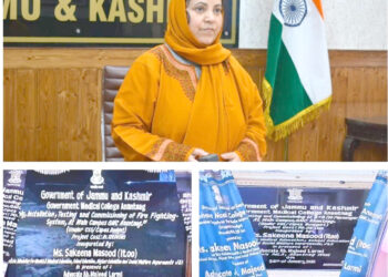 Sakeena Itoo virtually inaugurates WSS, State of Art Fire Fighting System, Lift facilities at GMC Anantnag