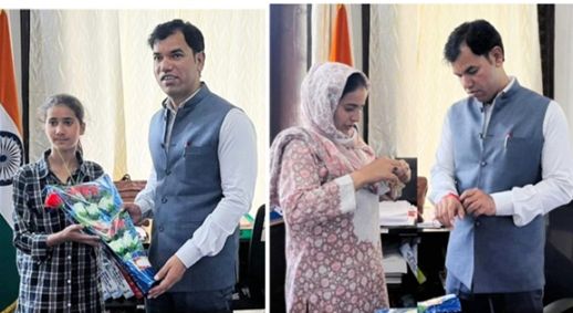 SOS Children tie Rakhi to Div Com-(K) in Srinagar