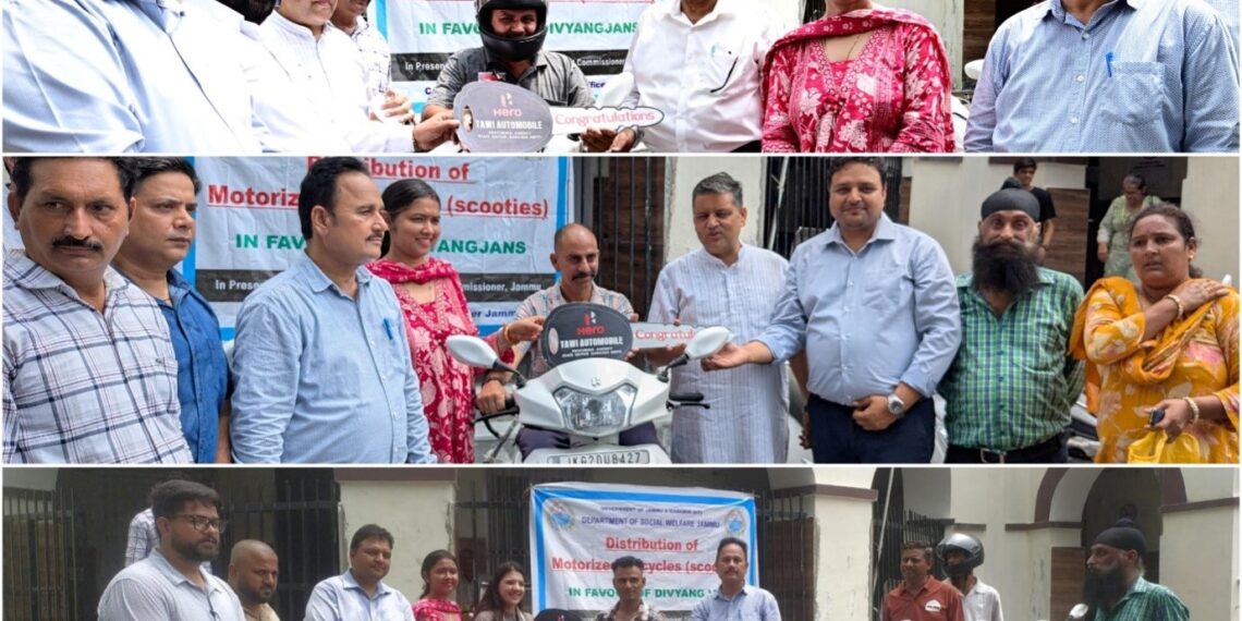 SWD distributes retrofitted scooters to divyangjan in Jammu