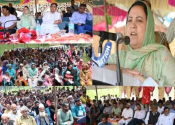 Sakeena Itoo holds public darbar at Panchan Pathri, Kulgam   