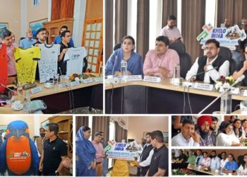 Satish Sharma launches Mascot, Logo, Anthem, Jerseys for Khelo India Water Sports Festival 2025