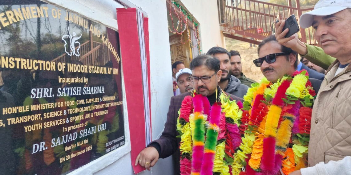 Satish Sharma lays foundation stones for Indoor Stadium, TSO Office Building at Uri