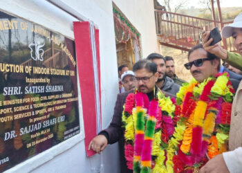 Satish Sharma lays foundation stones for Indoor Stadium, TSO Office Building at Uri