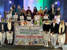 Science Festival-2022 concludes at Padma Sachdev Govt P.G College for Women