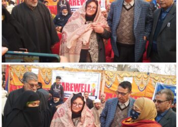 Send off awarded to Headmaster GHS Manigam Tanveer Kounsar