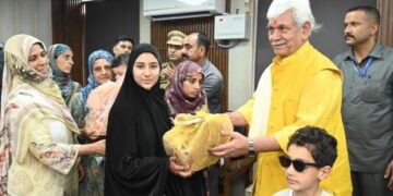LG Sinha Marks PM Modi’s Birthday with Children, Visits Bemina Hospital