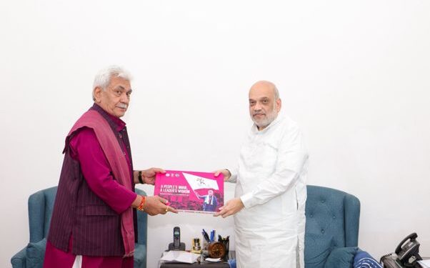 LG Sinha meets HM Amit Shah, Presents Anti-Drug Policy Brief