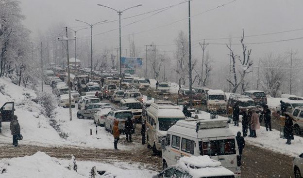 Snowfall cripples life in Kashmir