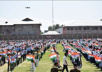 Mega Tiranga Rally held at Sports Stadium Pulwama