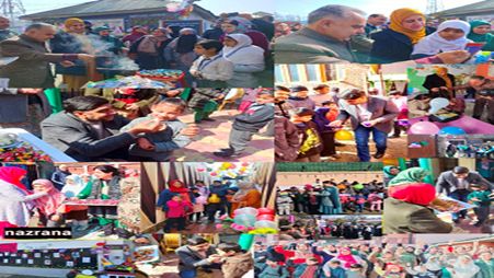 Students receive grand welcome on their Ist day to school after Winter Vacations in Srinagar