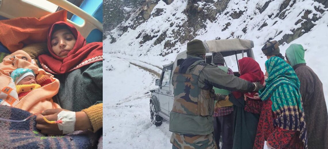 Torna Battalion helps move pregnant women to hospital in harsh weather from Jabri village