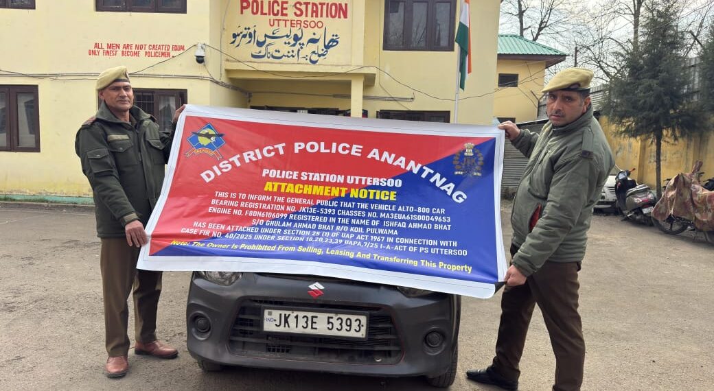 Police attaches vehicle in UAPA Case in Anantnag