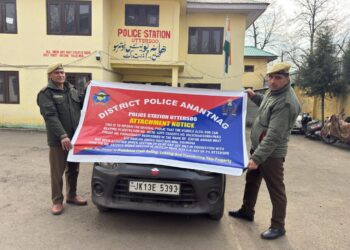 Police attaches vehicle in UAPA Case in Anantnag